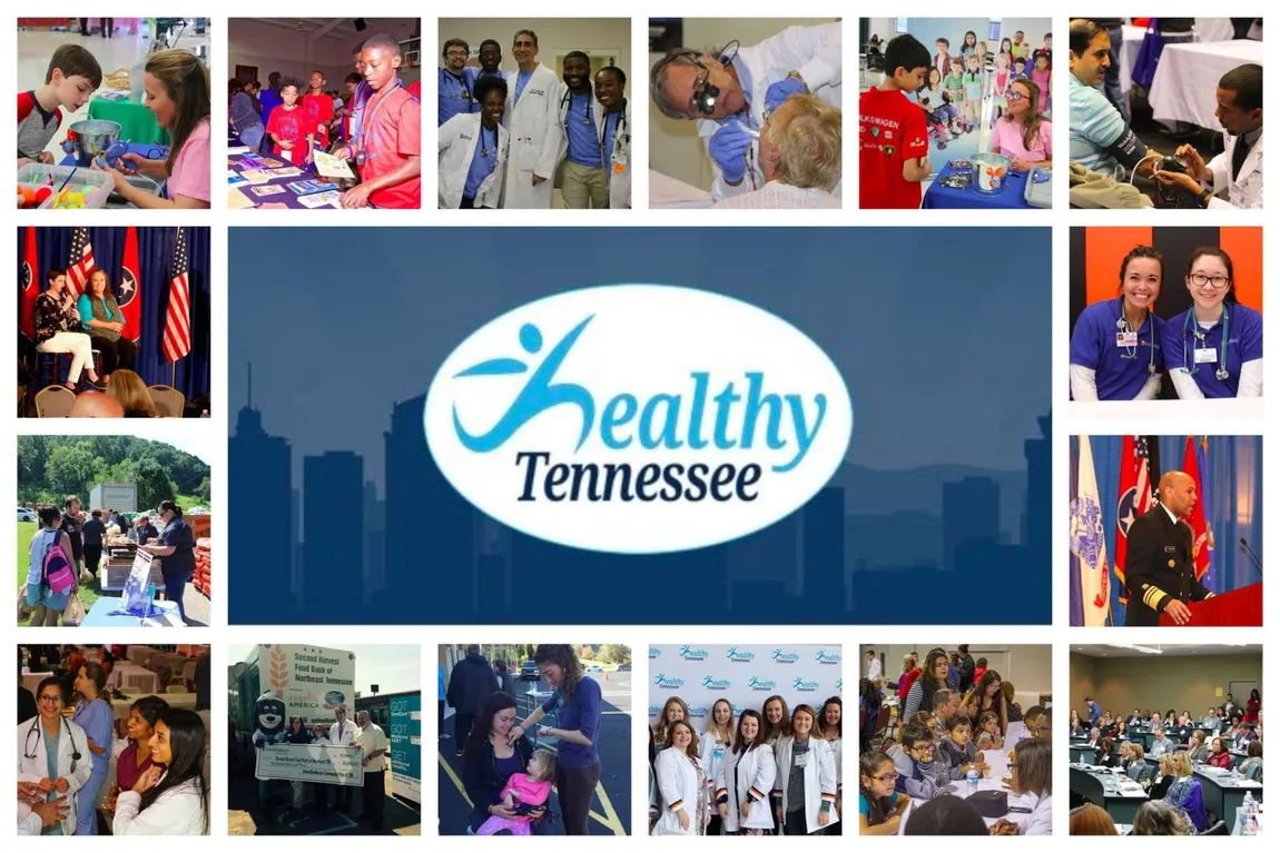 People around a Healthy TN logo
